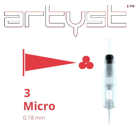 ARTYST - H1 PMU Cartridges - 3 Micro - 0,18 mm - nicht sichtbar