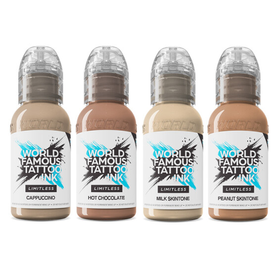 World Famous Limitless - Tattoo Farbe - Santucci Skin Tone Set - 4 x 30 ml