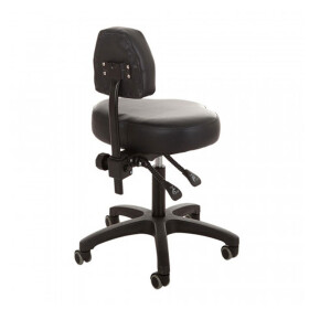 Cosmetic Work Chair with Backrest - Black