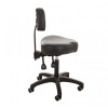 Cosmetic Work Chair with Backrest - Black