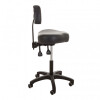 Cosmetic Work Chair with Backrest - Black