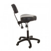 Cosmetic Work Chair with Backrest - Black