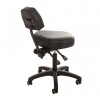 Cosmetic Work Chair with Backrest - Black